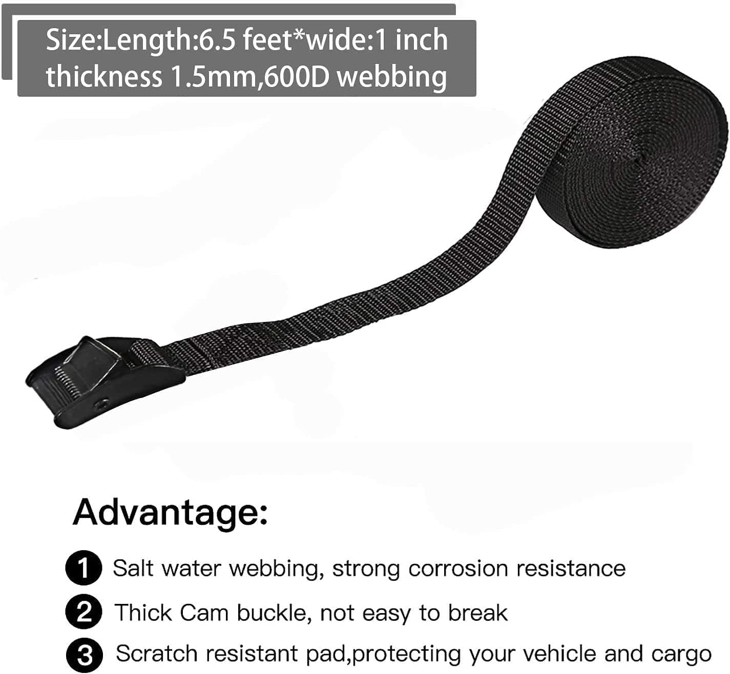 Premium Tie down Straps Short, 4 Pack Adjustable Lashing Straps Ratchet Straps Heavy Duty Ratchet Tie down Straps Cargo Straps with Cam Buckle Suitable for Carrying Various Cargo or Luggage