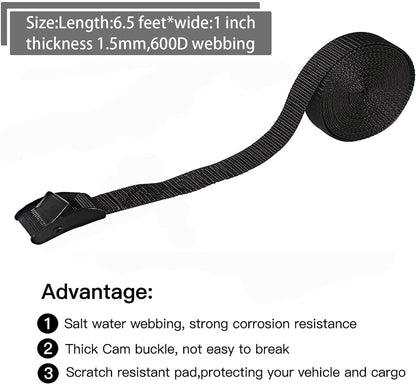 Premium Tie down Straps Short, 4 Pack Adjustable Lashing Straps Ratchet Straps Heavy Duty Ratchet Tie down Straps Cargo Straps with Cam Buckle Suitable for Carrying Various Cargo or Luggage