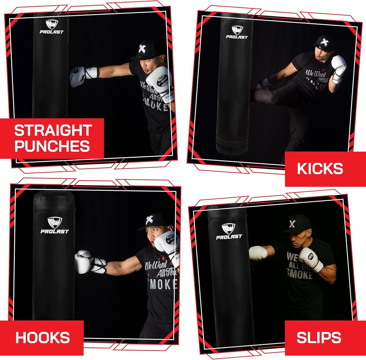 Heavy Punching Kicking Bag for Adults, Boxing, MMA, Martial Arts, Muay Thai, Strength Training Equipment, Filled or Unfilled, 5Ft, 100 Lbs