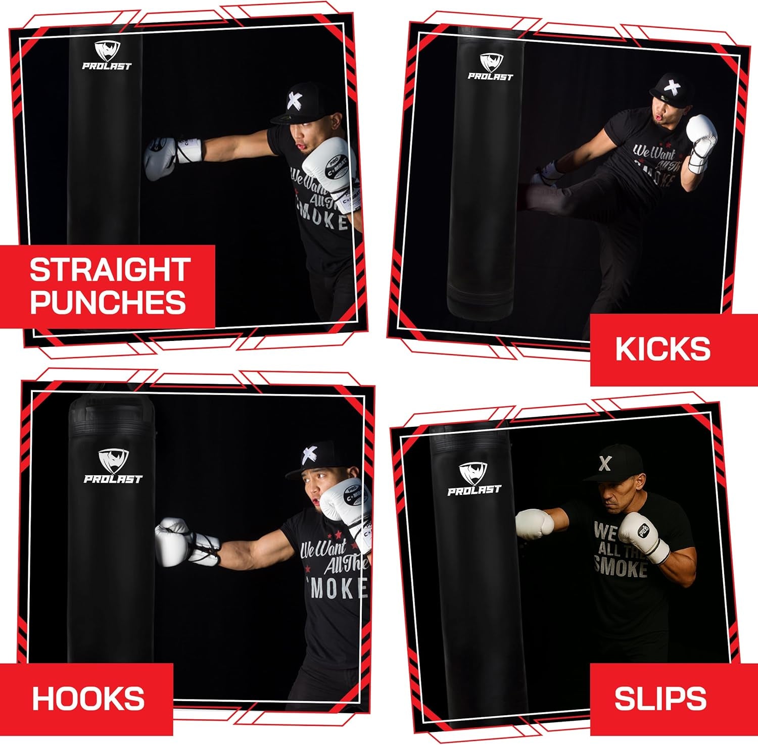 Heavy Punching Kicking Bag for Adults, Boxing, MMA, Martial Arts, Muay Thai, Strength Training Equipment, Filled or Unfilled, 5Ft, 100 Lbs
