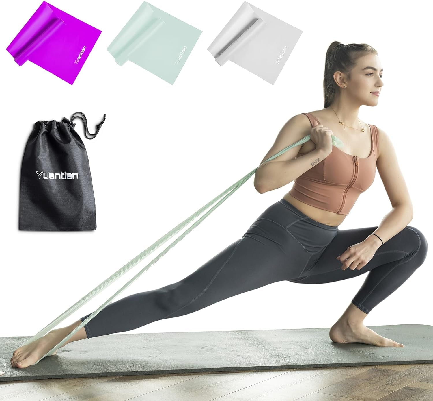 Resistance Bands Set, Exercise Bands for Physical Therapy, Strength Training, Yoga, Pilates, Stretching, Non-Latex Elastic Band with Different Strengths,Workout Bands for Home