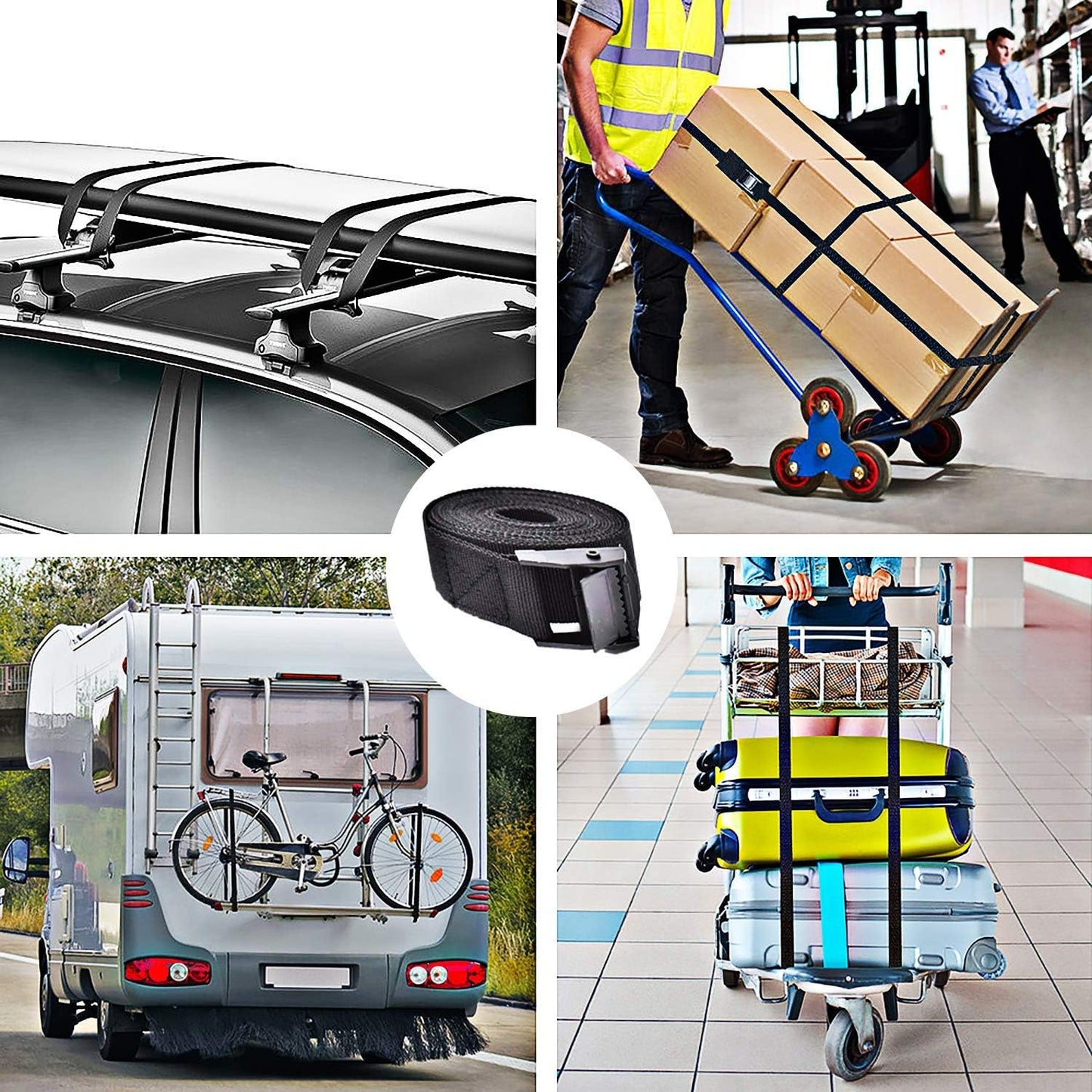 Premium Tie down Straps Short, 4 Pack Adjustable Lashing Straps Ratchet Straps Heavy Duty Ratchet Tie down Straps Cargo Straps with Cam Buckle Suitable for Carrying Various Cargo or Luggage