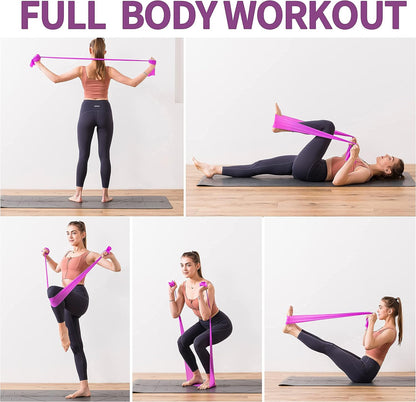 Resistance Bands Set, Exercise Bands for Physical Therapy, Strength Training, Yoga, Pilates, Stretching, Non-Latex Elastic Band with Different Strengths,Workout Bands for Home