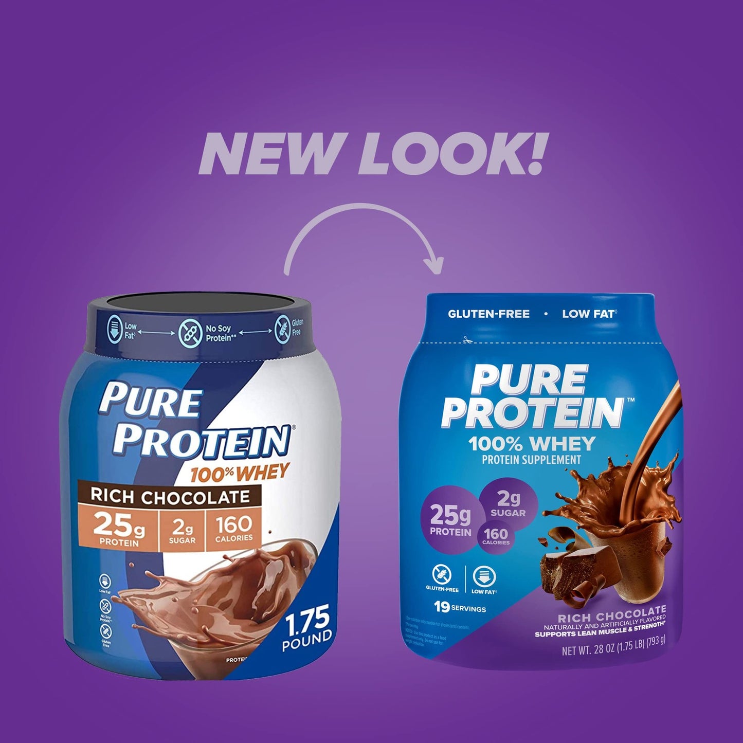 Pure Protein 100% Whey Protein Powder, Rich Chocolate, 25 G Protein, 1