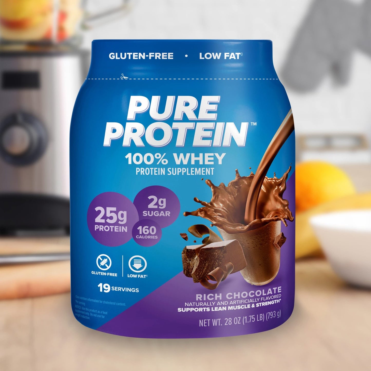 Pure Protein 100% Whey Protein Powder, Rich Chocolate, 25 G Protein, 1