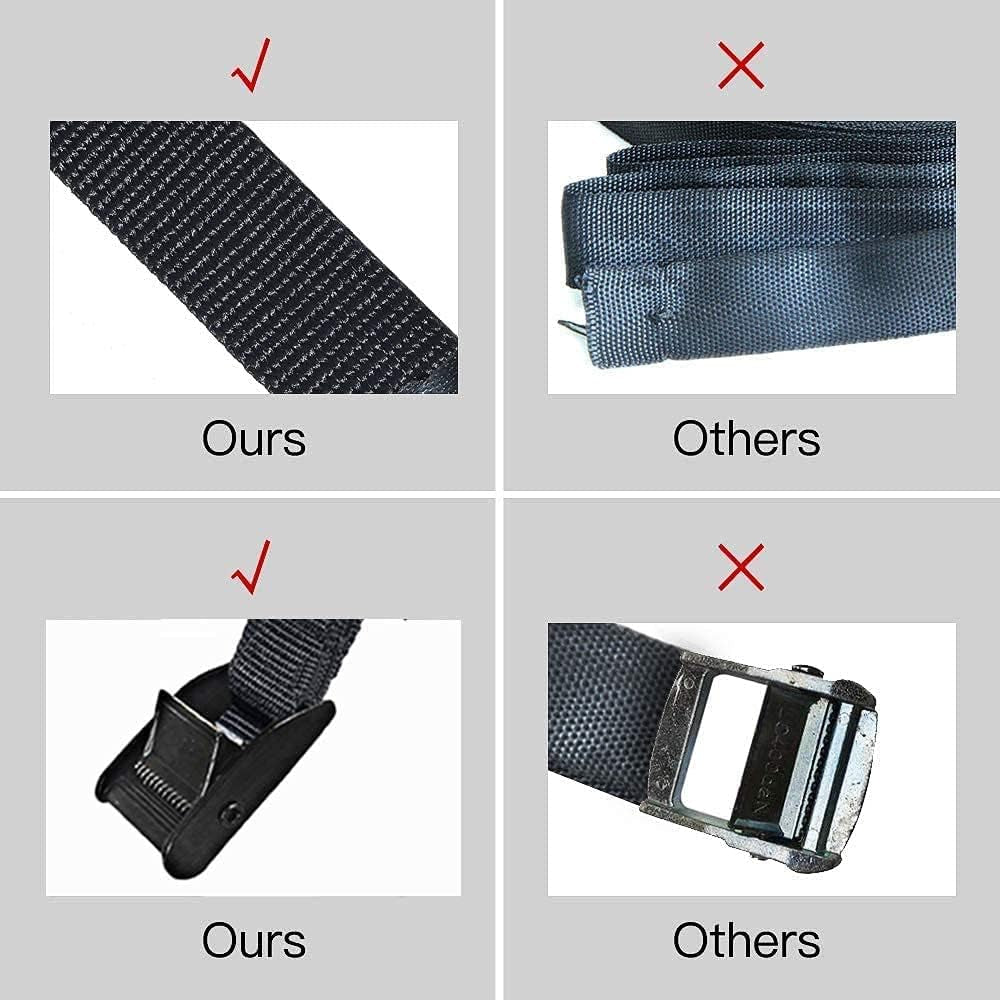 Premium Tie down Straps Short, 4 Pack Adjustable Lashing Straps Ratchet Straps Heavy Duty Ratchet Tie down Straps Cargo Straps with Cam Buckle Suitable for Carrying Various Cargo or Luggage