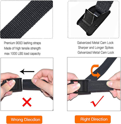 Premium Tie down Straps Short, 4 Pack Adjustable Lashing Straps Ratchet Straps Heavy Duty Ratchet Tie down Straps Cargo Straps with Cam Buckle Suitable for Carrying Various Cargo or Luggage